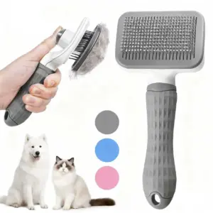 escova removedora de pelos para cães e gatos autolimpante