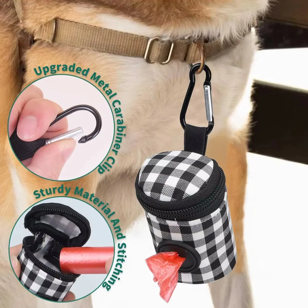 Saco para Dejetos de Cães Pequenos com Padrão Xadrez - Imagem 2