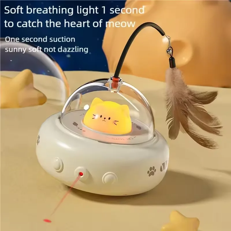 Brinquedo Interativo para Gatos com Laser e Varinha de Penas - Imagem 2
