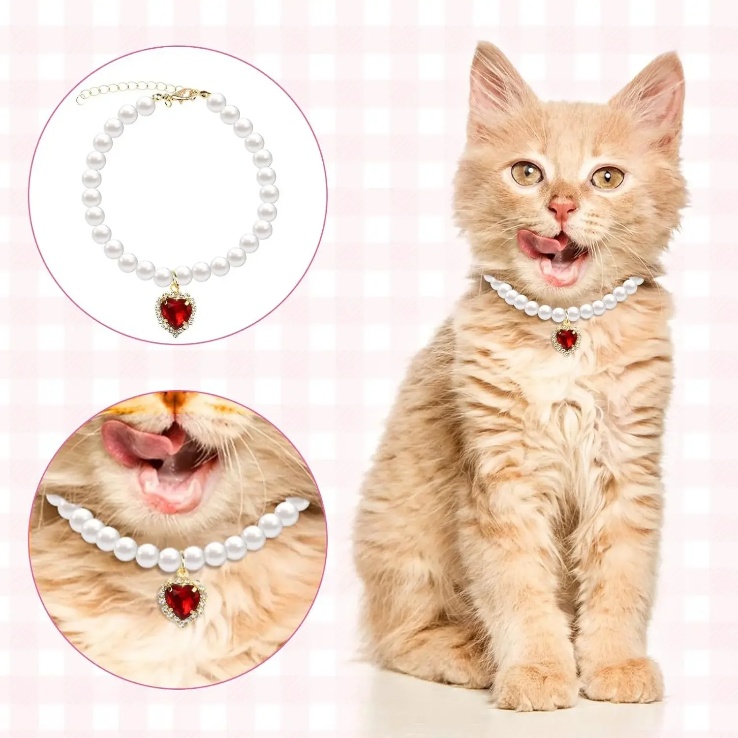 coleira de pérolas para cães e gatos pequenos