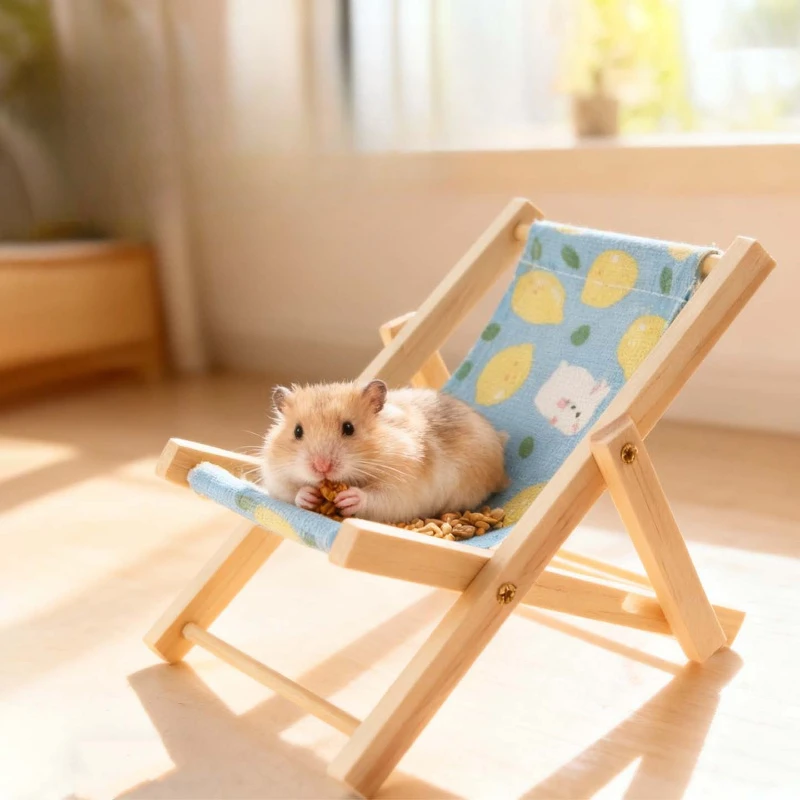 Cadeira de Praia para Hamster Dobrável para Descanso e Jogo - Image 2