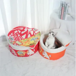 cama para cães e gatos de pelúcia com capa removível