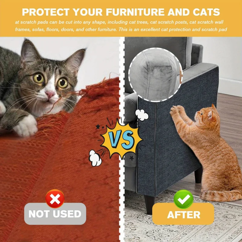 Arranhador para Gatos Autoadesivo de 30x100 cm para Sofá - Imagem 4