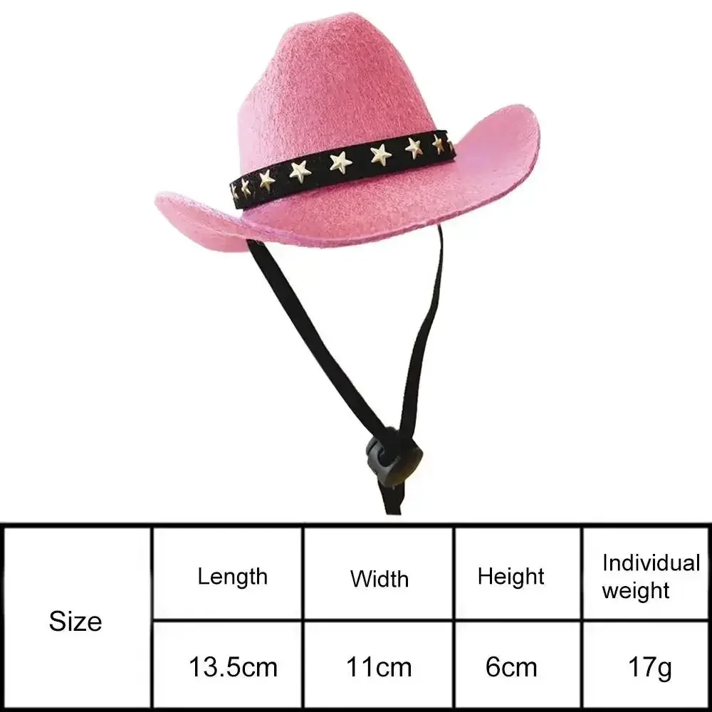 Chapéu Cowboy para Cães e Gatos Pequenos de Tecido Ajustável - Imagem 5