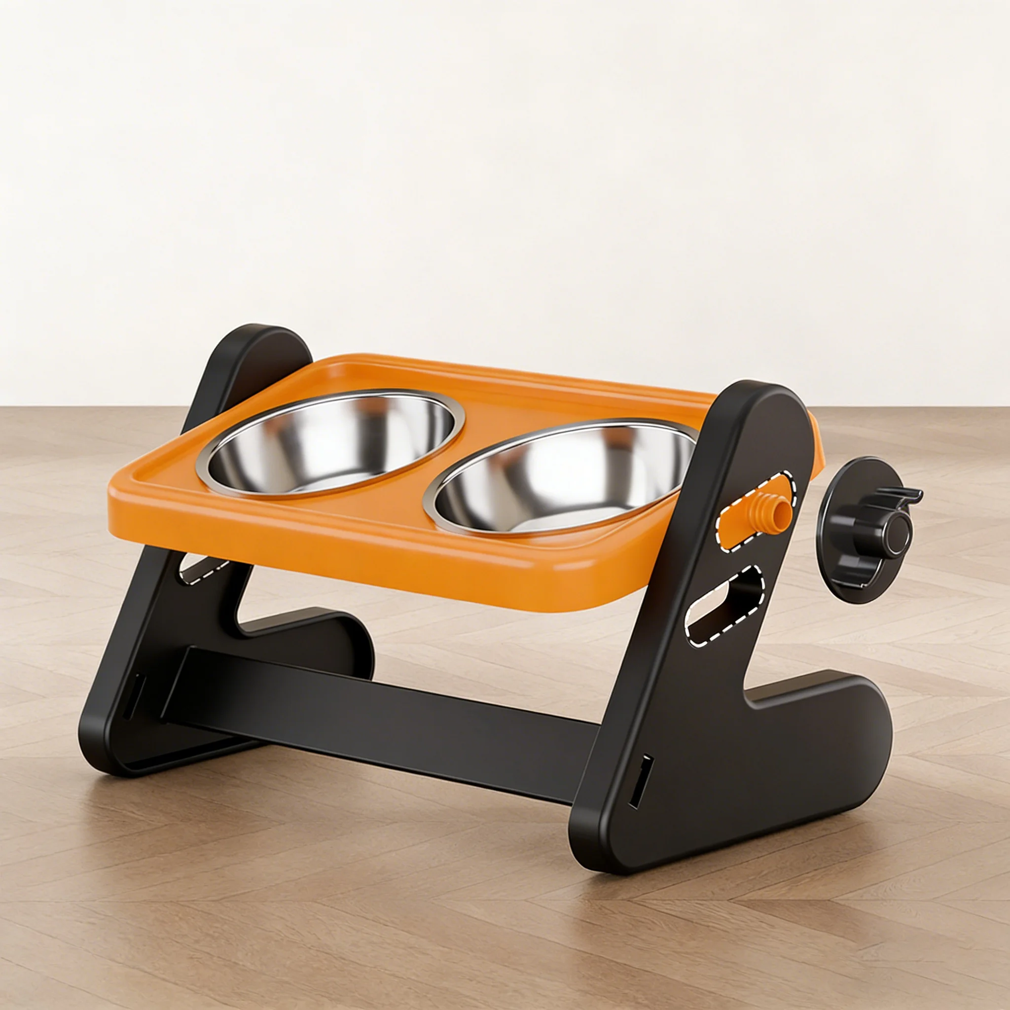 Tigela Dupla de Aço Inoxidável para Gatos e Cães Pequenos com Altura Ajustável - Imagem 5