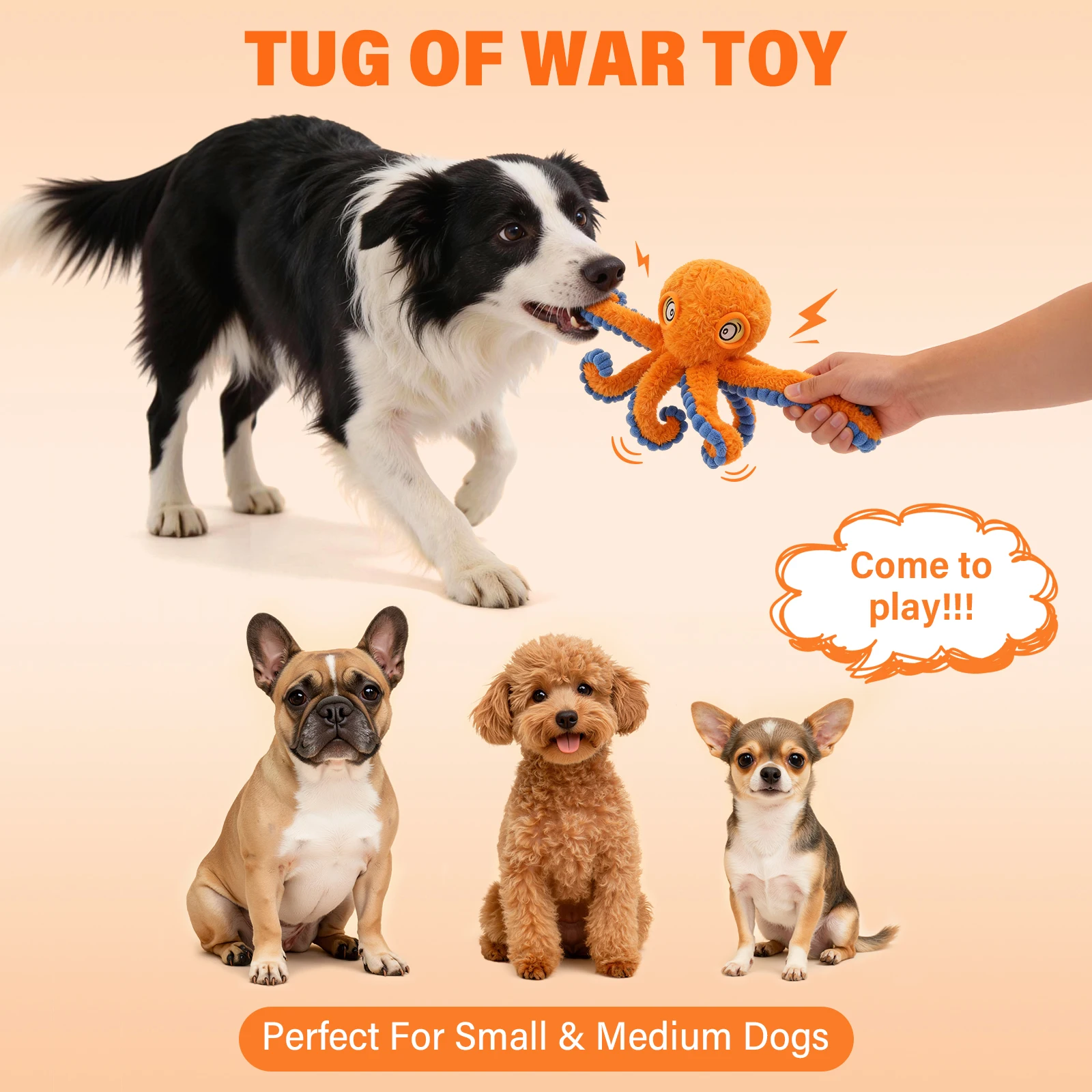 Brinquedo para Cães Polvo de Pelúcia com Apito e Som - Imagem 5