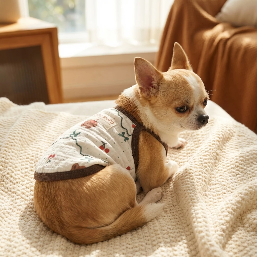 Colete de Verão para Cães de Algodão Respirável Estilo Urso - Imagem 4