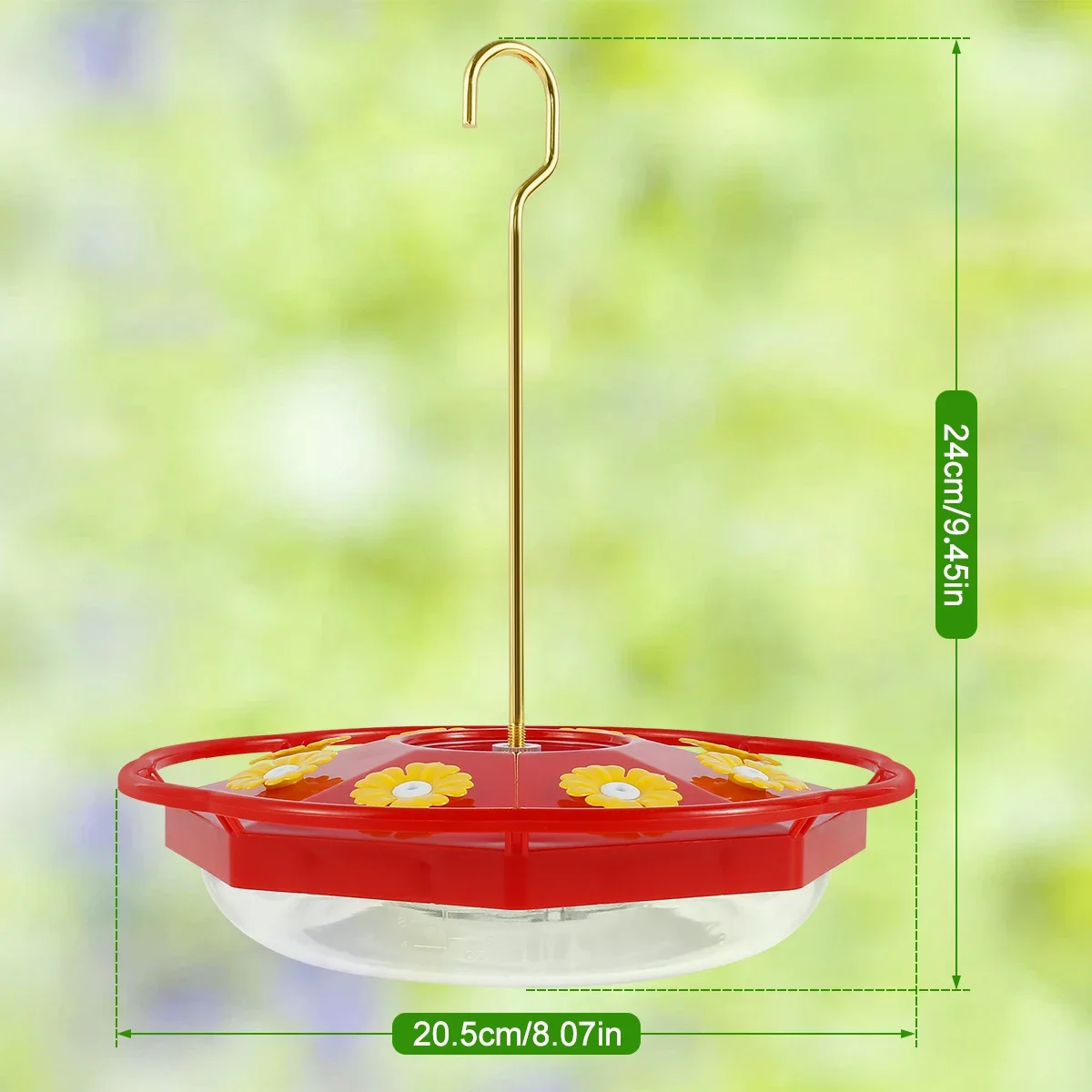 Alimentador de Beija-Flor para Jardim com 8 Portas e Ganchos - Imagem 3