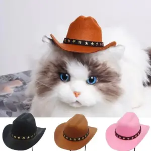 chapéu de cowboy para cães e gatos ajustável