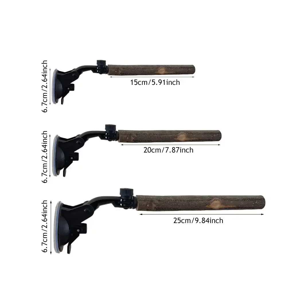 Poleiro para Pássaros de Madeira com Ventosas para Janela 15 cm - Imagem 5