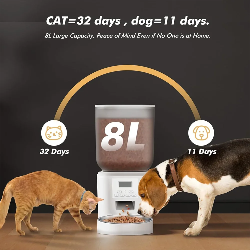 Furpipi Alimentador Automático para Cães e Gatos 4L/8L com Controle de Chave - Imagem 2