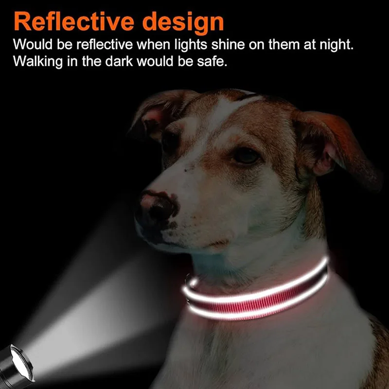 Coleira para Cães Médios e Grandes de Nylon com Acolchoamento e Faixa Refletiva - Imagem 3
