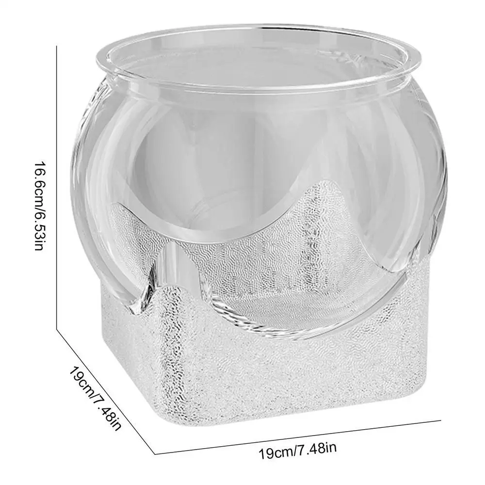 Aquário de Mesa Redondo PET Transparente 16 cm para Peixes Ornamentais - Imagem 5