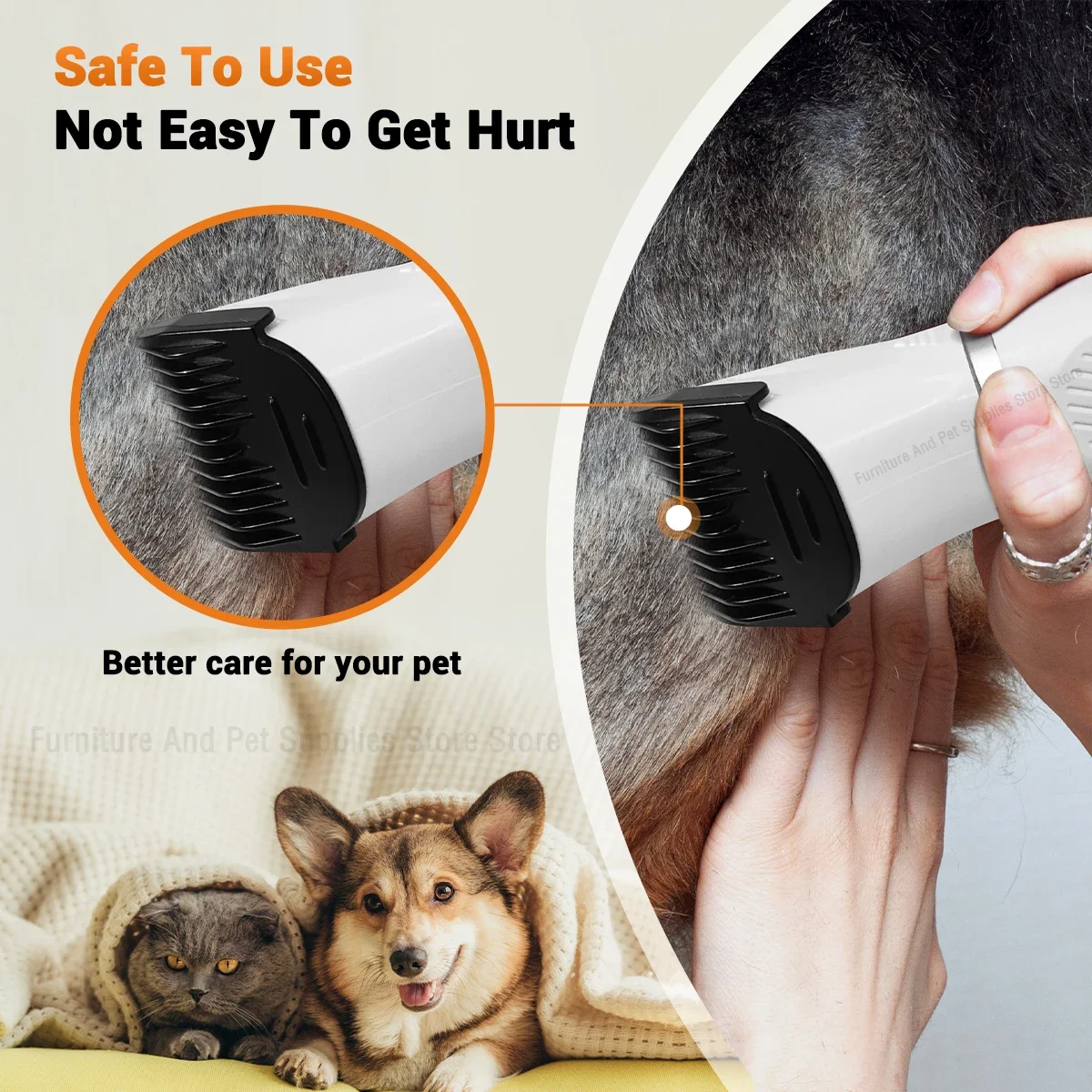 Aparador de Pelos 4 em 1 para Cães e Gatos Recarregável com 4 Lâminas - Imagem 4