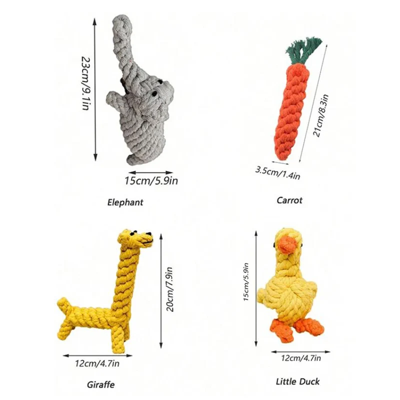 Brinquedo para Cães Pequenos e Médios de Corda de Algodão com Nós - Imagem 6