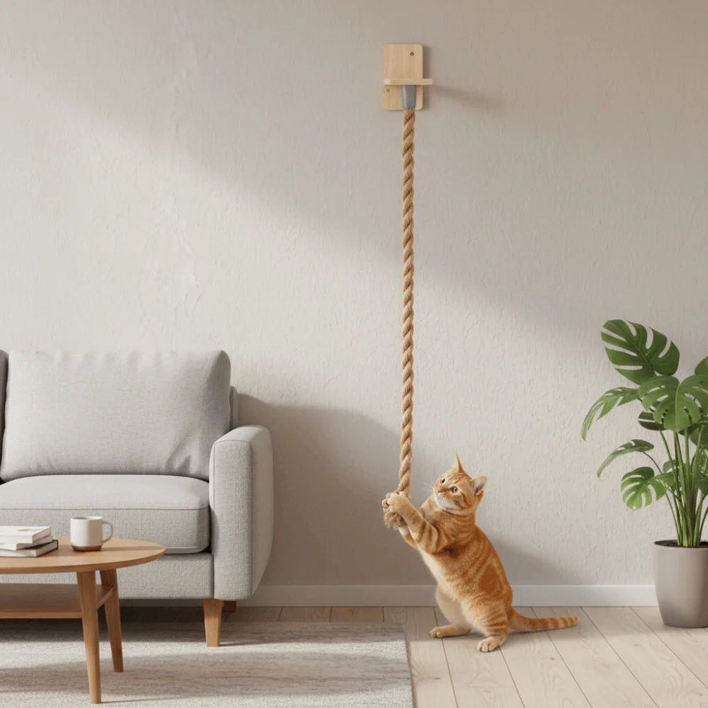 Corda de Sisal para Gatos 130 cm para Arranhar e Economizar Espaço - Image 3