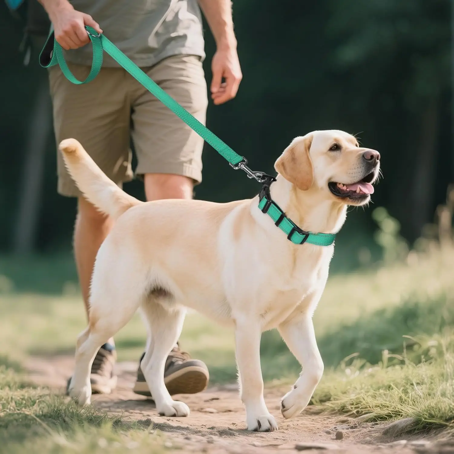 Coleira para Cães de Nylon Ajustável Refletiva com Argola D - Imagem 6