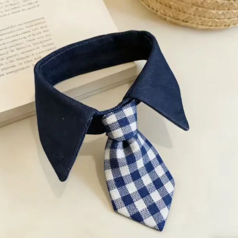 Camisa Formal para Cães e Gatos Pequenos com Colarinho Xadrez e Botão - Imagem 6
