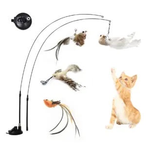 brinquedo para gato pássaro com ventosa