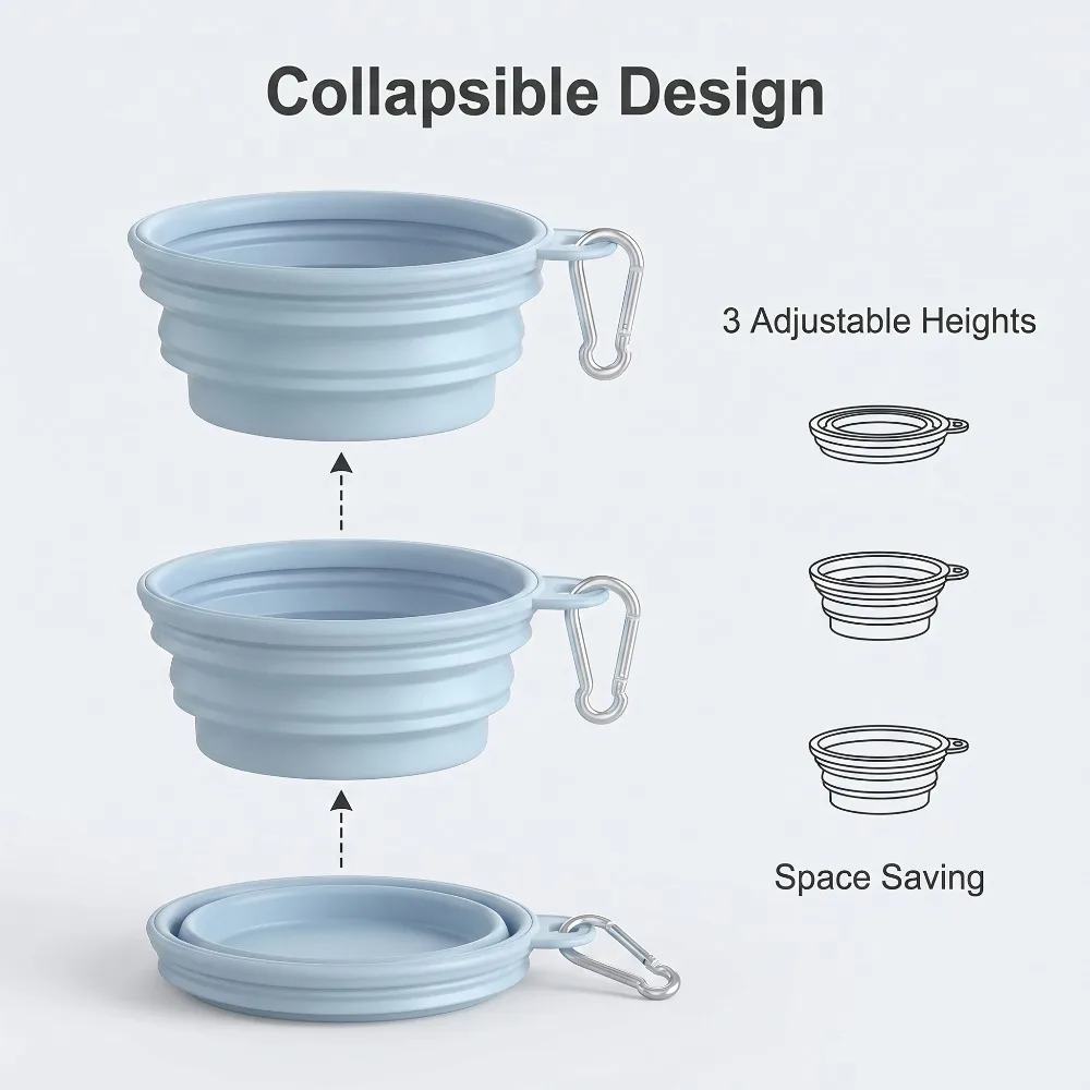 Tigela Dobrável para Cães de TPE 350ml para Viagem - Image 2
