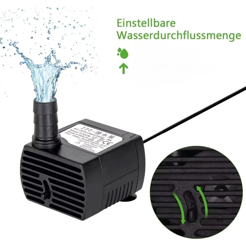 Mini Bomba Submersível para Aquário 3W, 5W ou 10W - Imagem 2