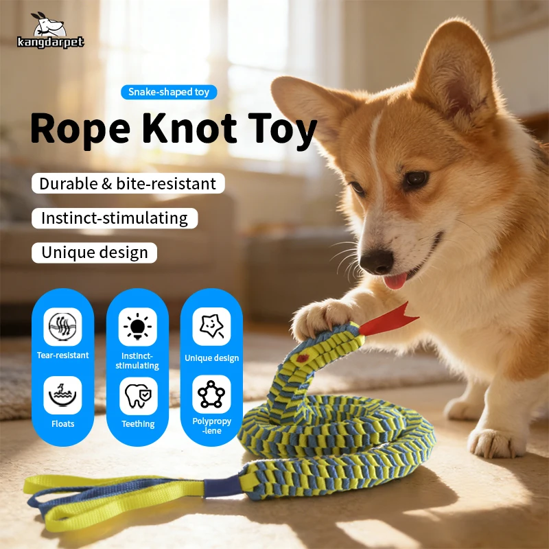 Brinquedo de Corda para Cães em Formato de Cobra, Durável para Mastigar - Imagem 2