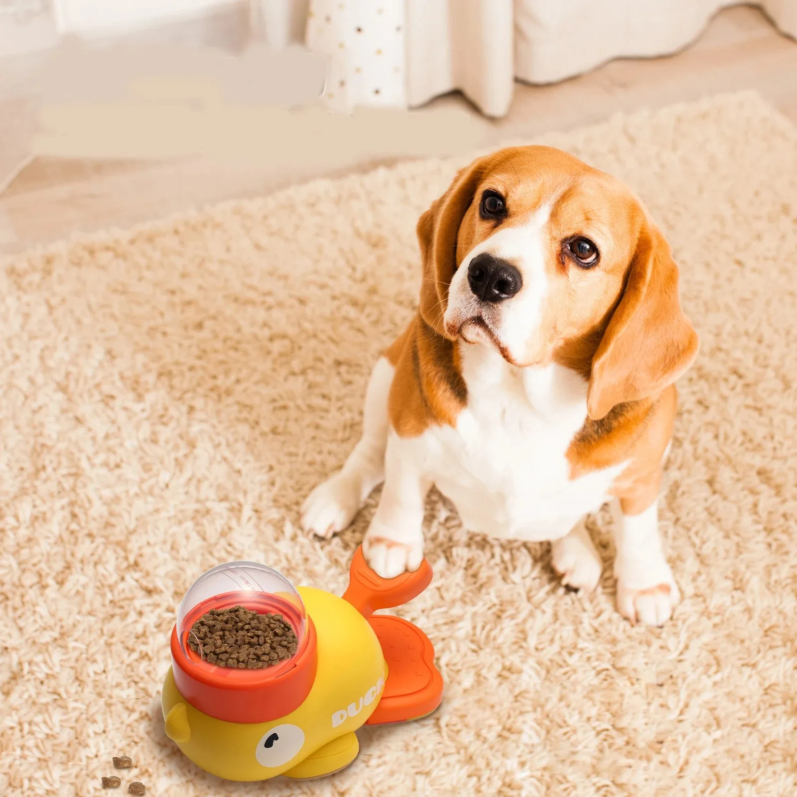 Brinquedo Dispensador de Petiscos para Cães e Gatos Amarelo - Imagem 3