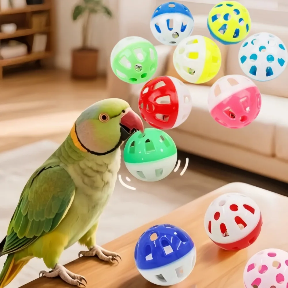 bolas de plástico com sino para pássaros