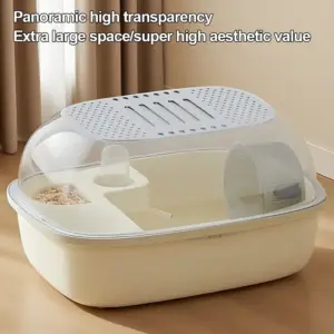 gaiola para hamster com tampa transparente