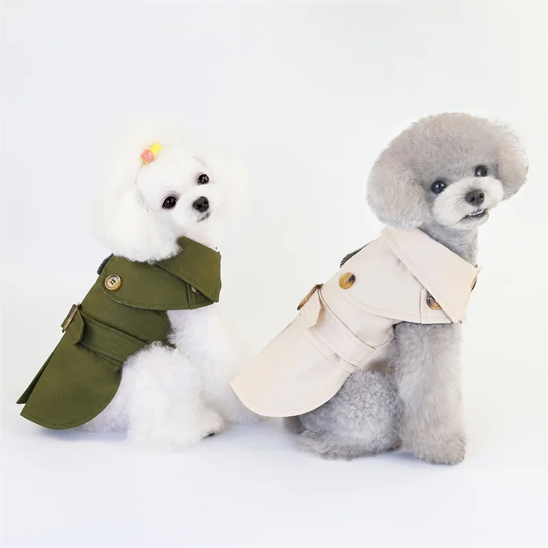 Casaco para Cães Pequenos Estilo Britânico Verde XXL para Primavera e Outono - Imagem 4