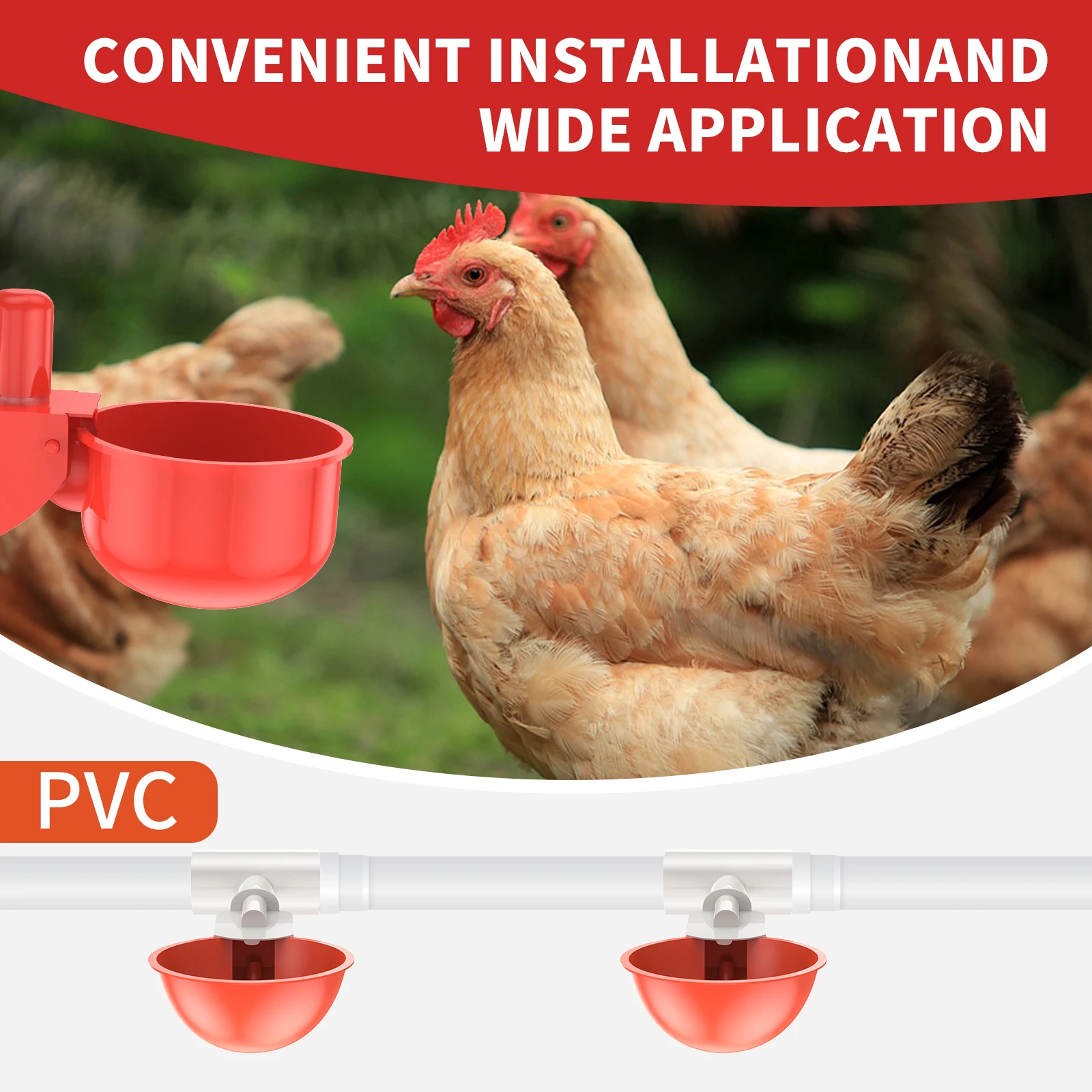 Copo Bebedouro Automático para Aves com Conexão em Tubo PVC - Imagem 2