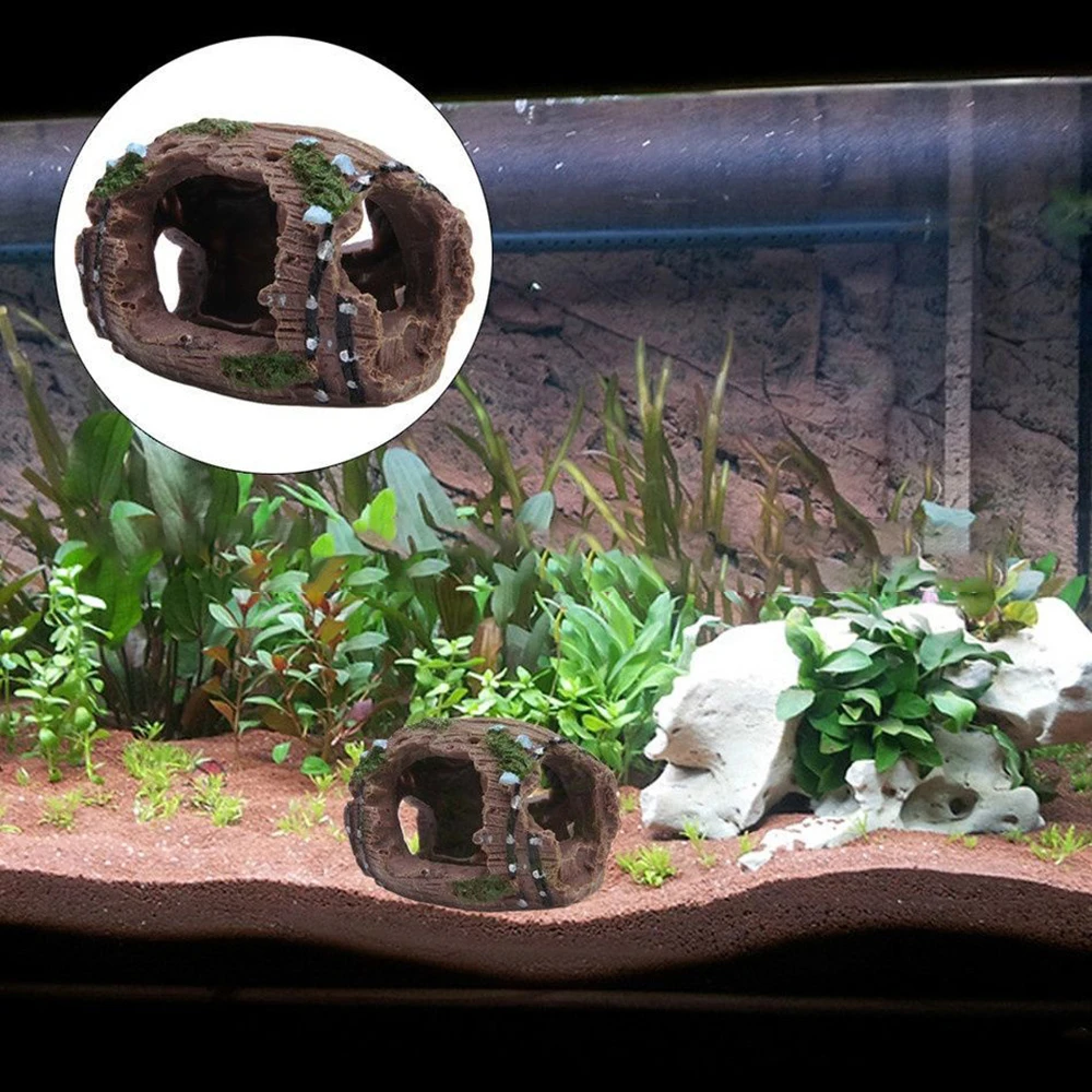 Decoração de Aquário Casa de Fuga para Peixes Betta em Resina - Imagem 3