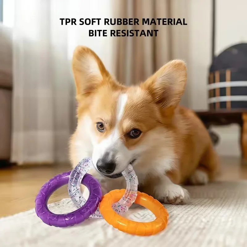 Brinquedo de Anel para Cães de TPR Resistente a Mordida Interativo - Imagem 2