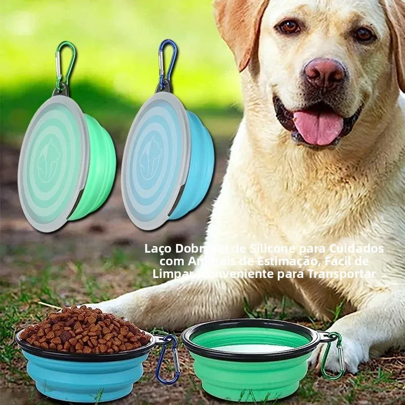 tigela portátil dobrável para cães e gatos
