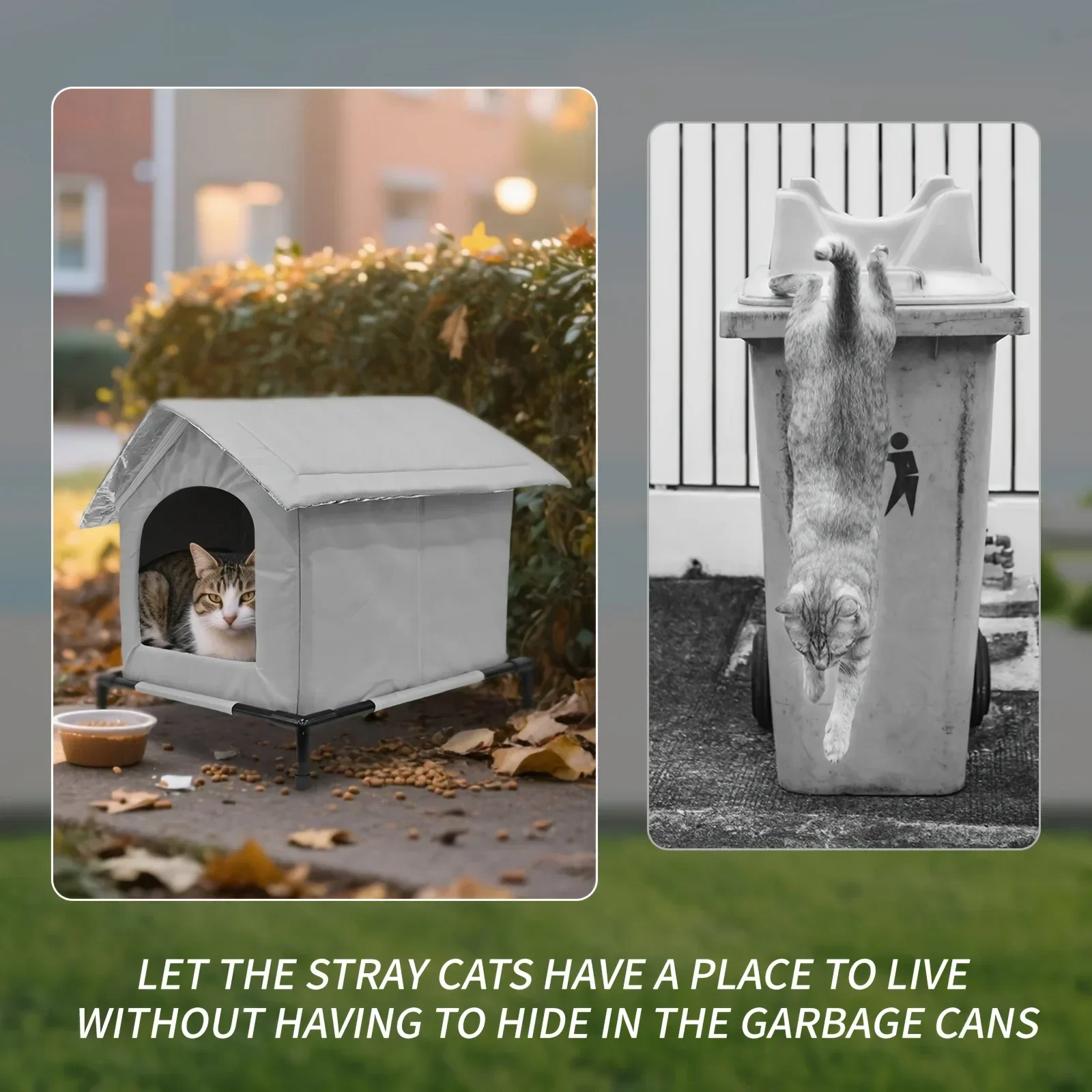 Abrigo para Gatos Externo Isolado com Base Elevada e Teto Removível - Imagem 3