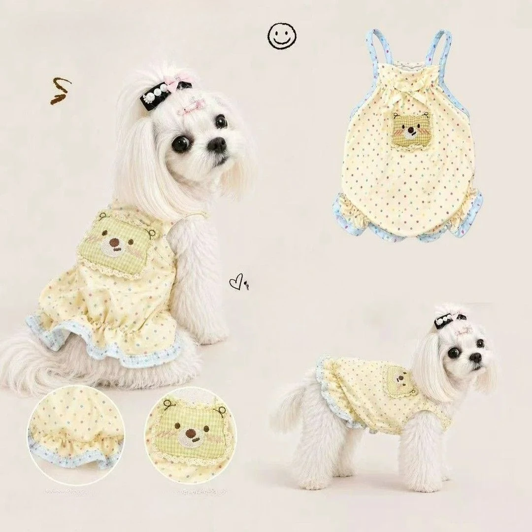 Vestido para Cães e Gatos de Poliéster com Estampa de Bolinhas - Image 2