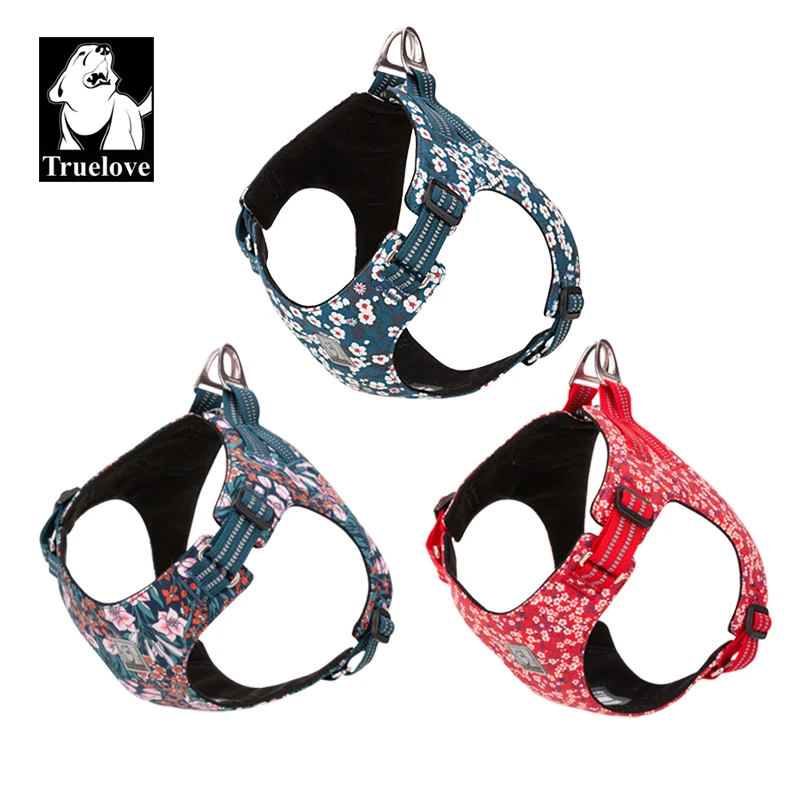 Coleira Peitoral Truelove para Cães e Gatos de Algodão Estampado Refletiva - Imagem 3