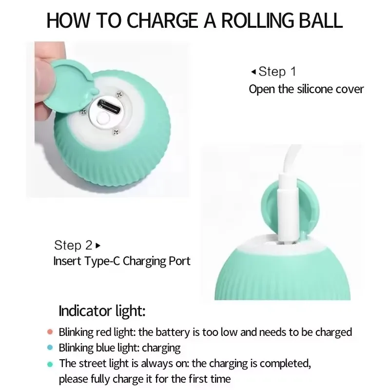Brinquedo Interativo Elétrico para Gatos, Bola Rolante com Resistência a Mordidas - Imagem 6