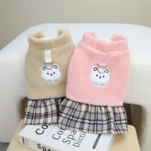 vestido xadrez princesa para cães pequenos