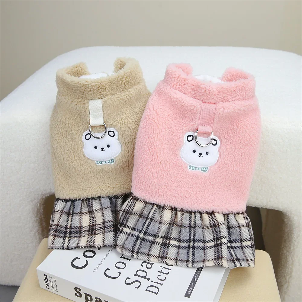 vestido xadrez princesa para cães pequenos