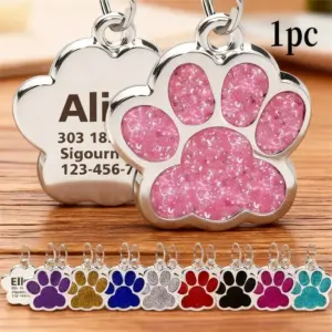 etiqueta de identificação para cães e gatos gravada