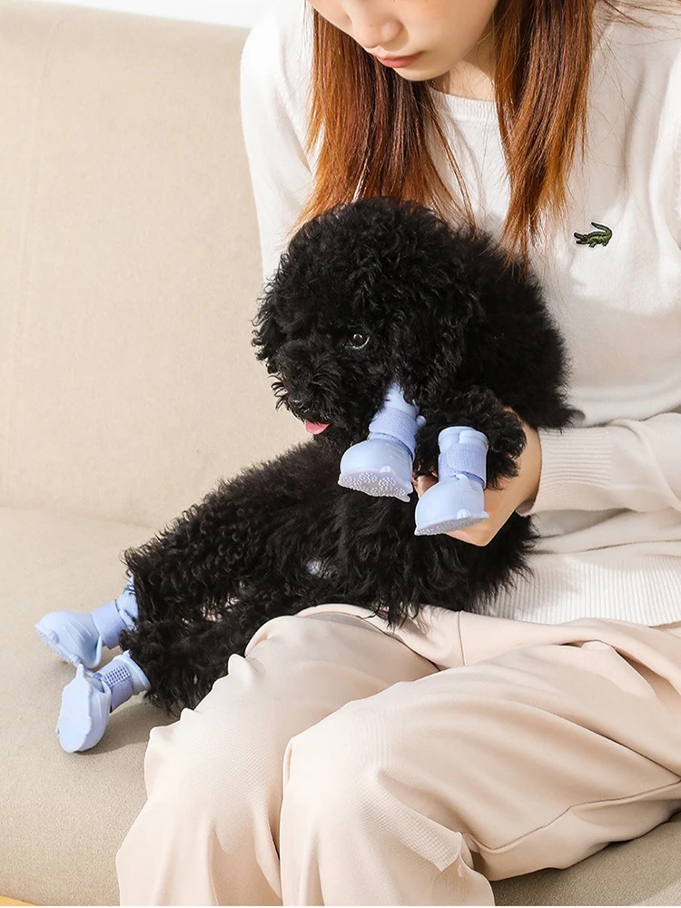 Conjunto 4 Botas de Chuva para Cães e Gatos Antiderrapantes - Image 3