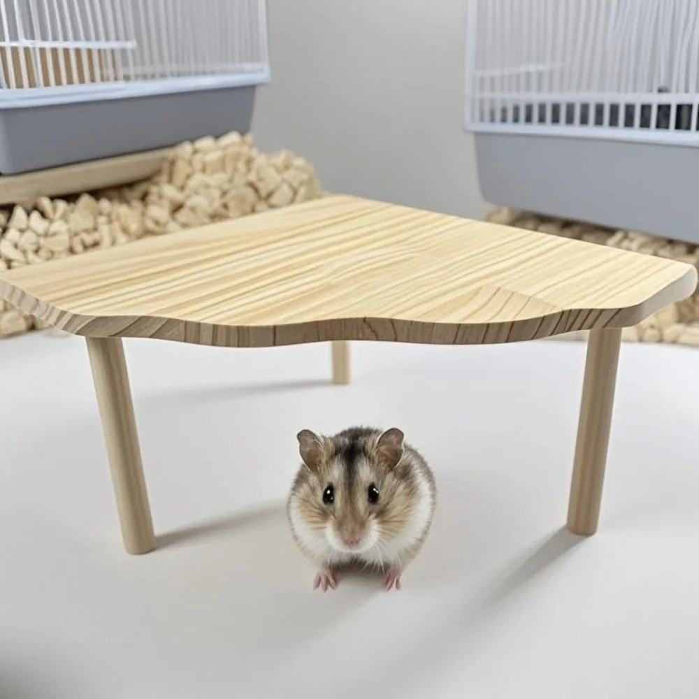 Plataforma de Madeira para Hamster 2 Camadas Fácil de Instalar - Imagem 2