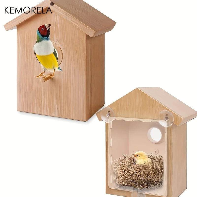 Kemorela Ninho para Pássaros Janela de Vidro para Visualização - Image 3