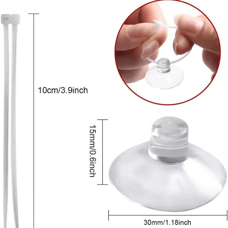 Ventosas para Aquário 30mm com Abraçadeiras Ajustáveis para Fixação - Imagem 2