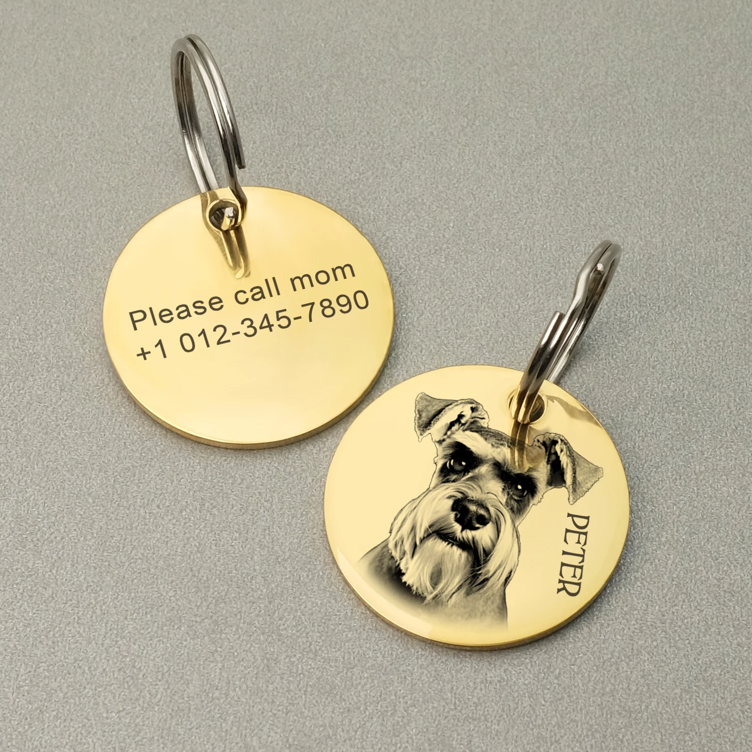 Etiqueta de Identificação para Cães e Gatos de Aço Inoxidável 30mm - Image 2