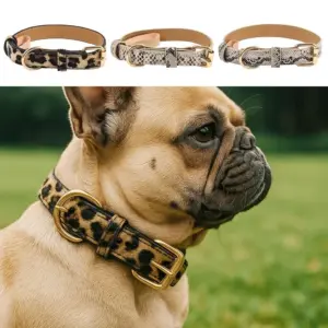 coleira de couro pu para cães