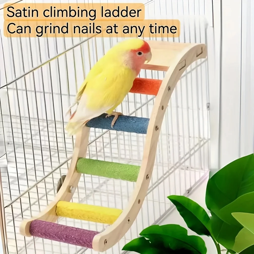 Brinquedo Escada Fosca para Pássaros, Poleiro de Escalada e Roer - Imagem 6