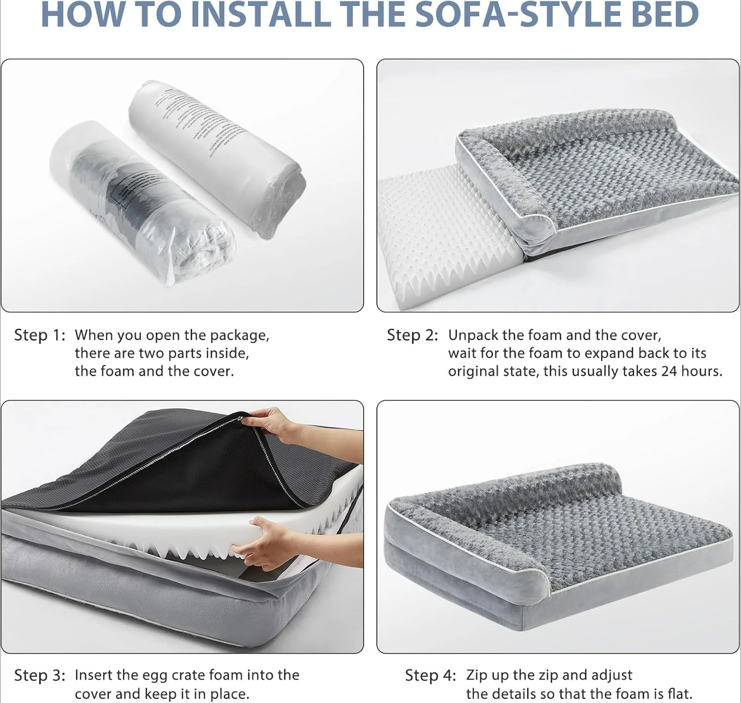 Cama Ortopédica para Cães Grandes com Capa Removível e Lavável - Image 4