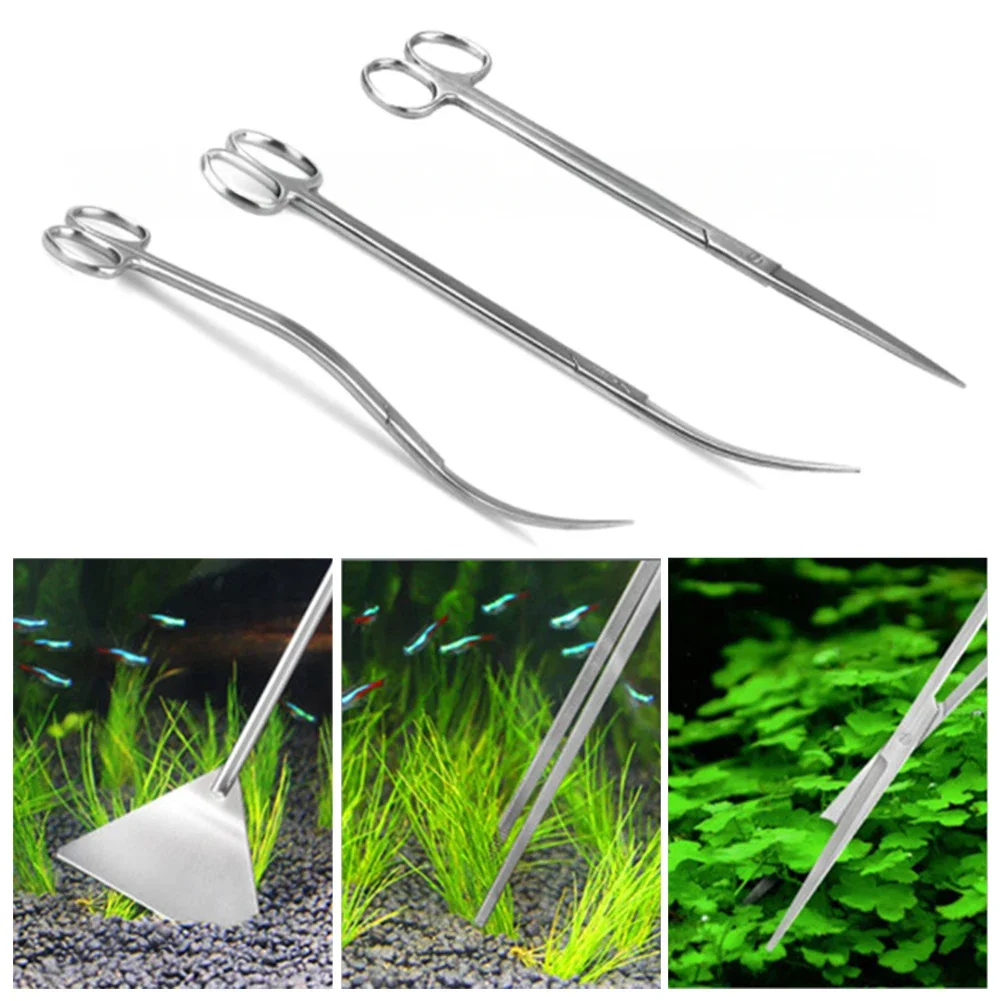 Kit Ferramentas para Aquário de Aço Inoxidável com Tesouras e Pinças - Imagem 5